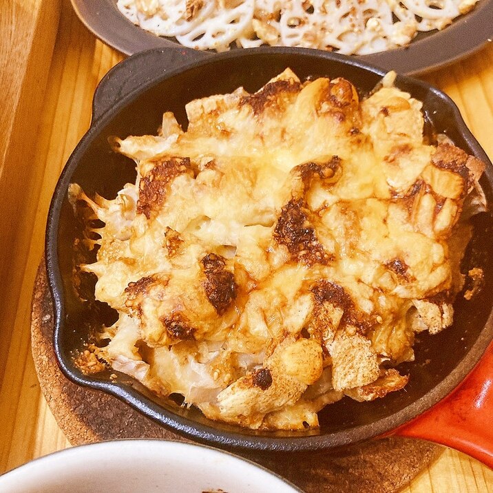 熱々♪鶏ひき肉と油揚げの和風グラタン